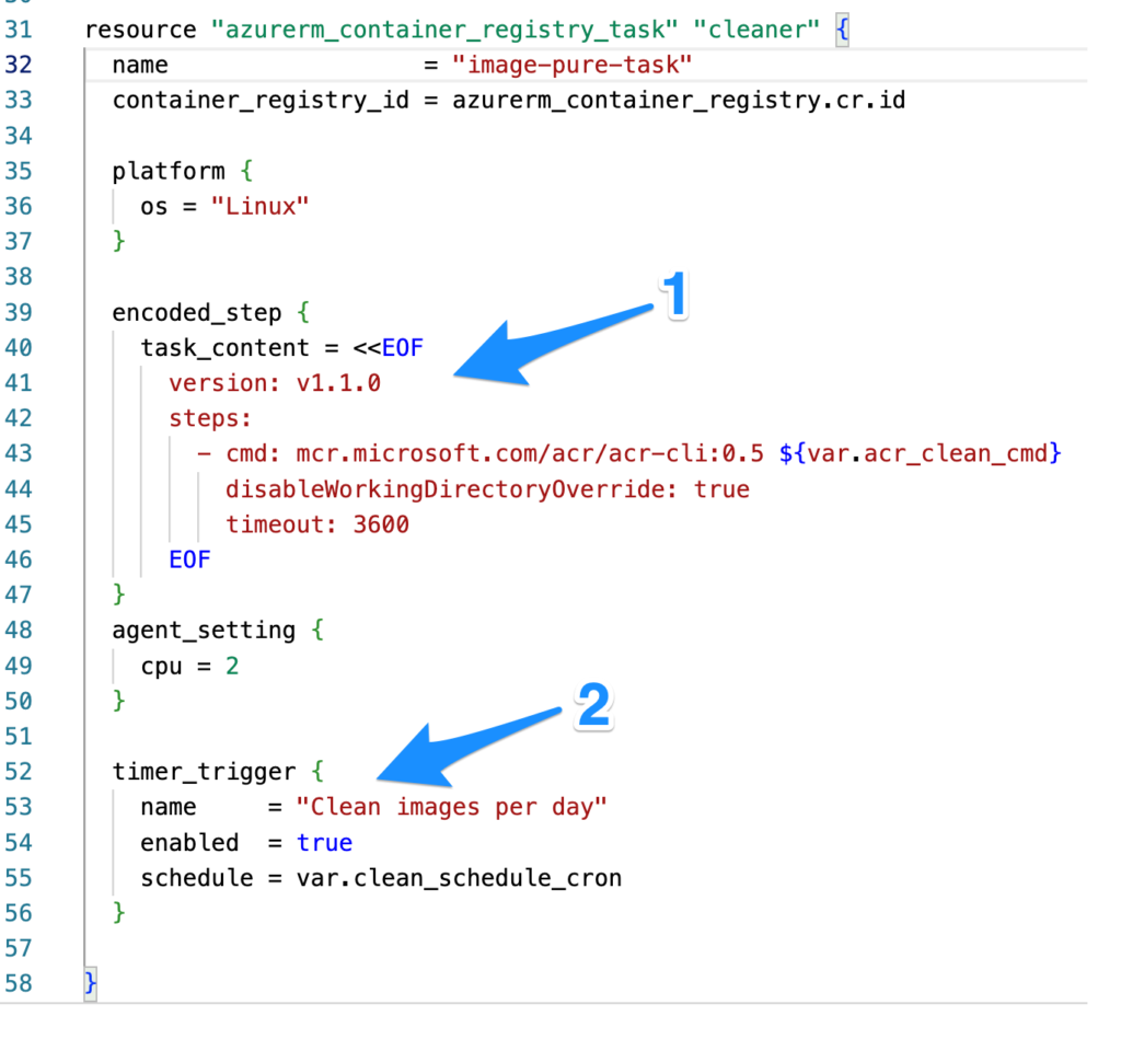 Azure Container Registry - cost optimization - terraform setup